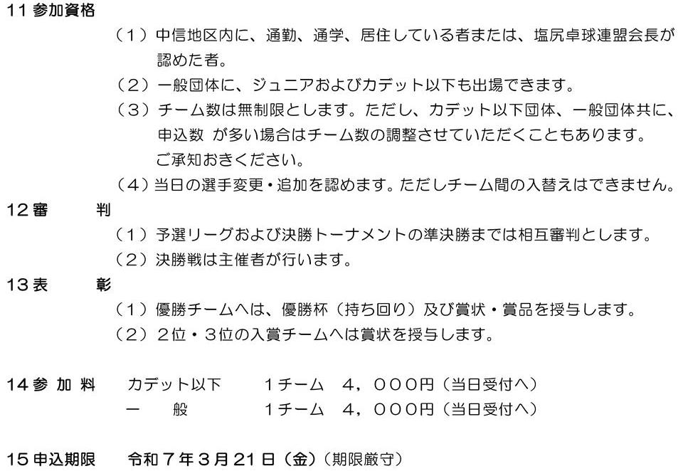 第8回塩尻杯卓球選手権大会の要項2